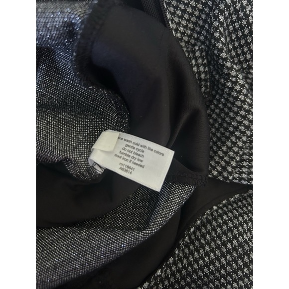 Lane Bryant Lena Shimmer Lurex Wide Leg Jumpsuit Black Silver Size 20 Pockets - Picture 9 of 11